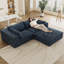 Canapé profond en velours côtelé de 39,8 po à 3 places avec coussin amovible, conception double couche, sans assemblage, pour salon, chambre à coucher, appartement, siège luxueux rembourré de plumes, éponge double confort moelleux, haute