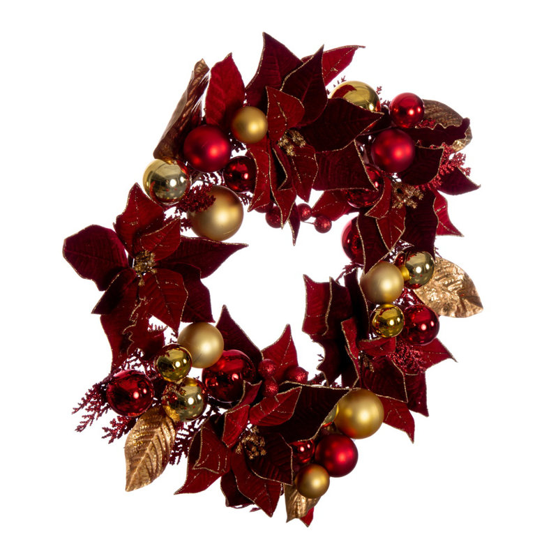 Gianessa Faux Poinsettia 22'' Wreath