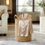 Grand panier à linge en jute avec couvercle, panier pliable d'une capacité de 62 L pour le rangement dans la chambre à coucher, la chambre de bébé et le salon - conception en rotin naturel tissé