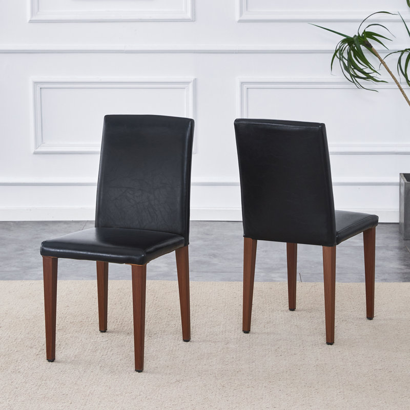 Chaise rembourrée en similicuir H 35,4 po avec structure en métal, 2