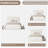 Queen Size Teddy Fleece Bed Frame, Upholstered Platform Bed with 2 Storage Drawers, Height Adjustable Cloud Headboard, Thick Soft Teddy Fabric Bed, Modern Style, No Box Spring Required, Cream-118159009