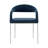 Set of Two Blue And Silver Upholstered Polyester Open Back Dining Arm Chairs