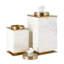 Boîtes décoratives, lot de 2, aluminium blanc et doré, bois de manguier