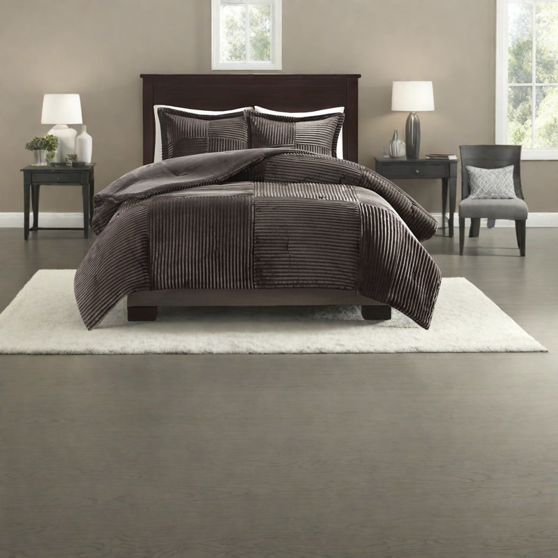 Cozy King Size Bedding Sets, Plush Polyester, Modern Design For Home