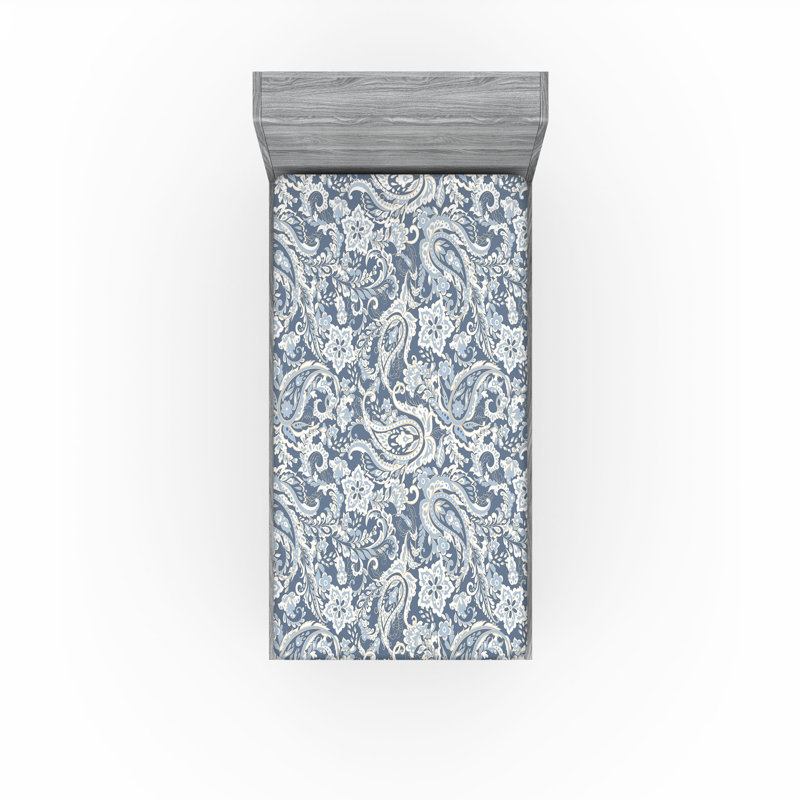 Ensemble de 2 drap-housse à motif cachemire Ambesonne, Twin Fitted Sheet