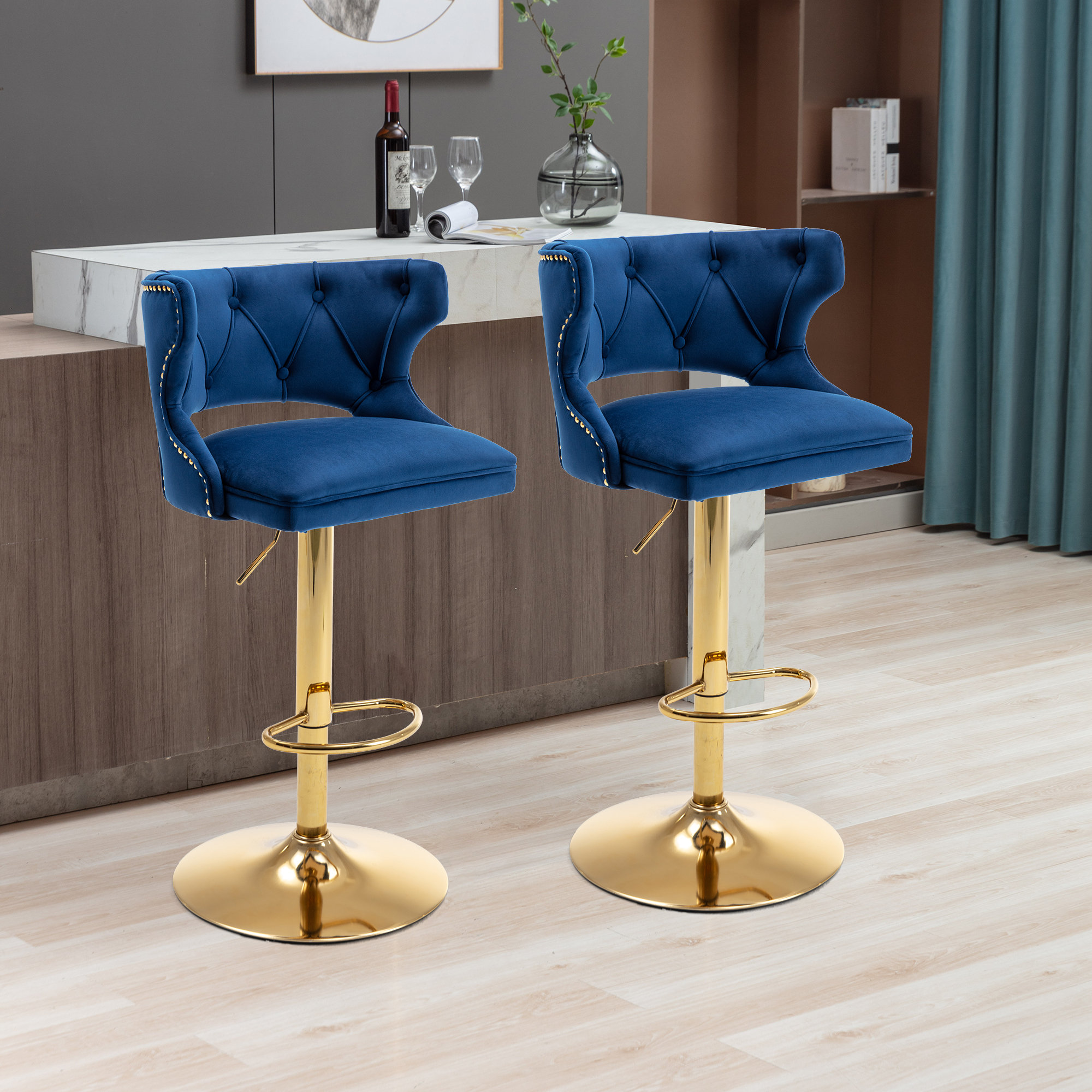 Rosdorf Park Swivel Adjustable Height Counter Stool & Reviews | Wayfair