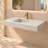 Chloe 35'' Wall Mounted Bathroom Sink Solid Surface Sink With Faucet Hole