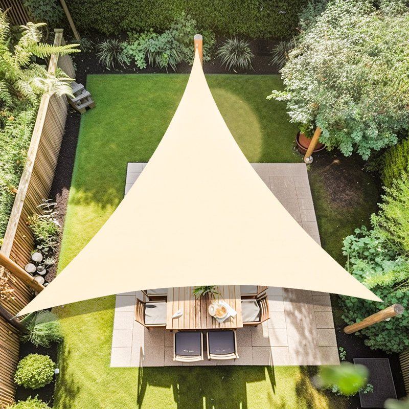 Personnaliser la voile d'ombrage triangulaire, Crème, 13 pi x 18 pi x 22 pi