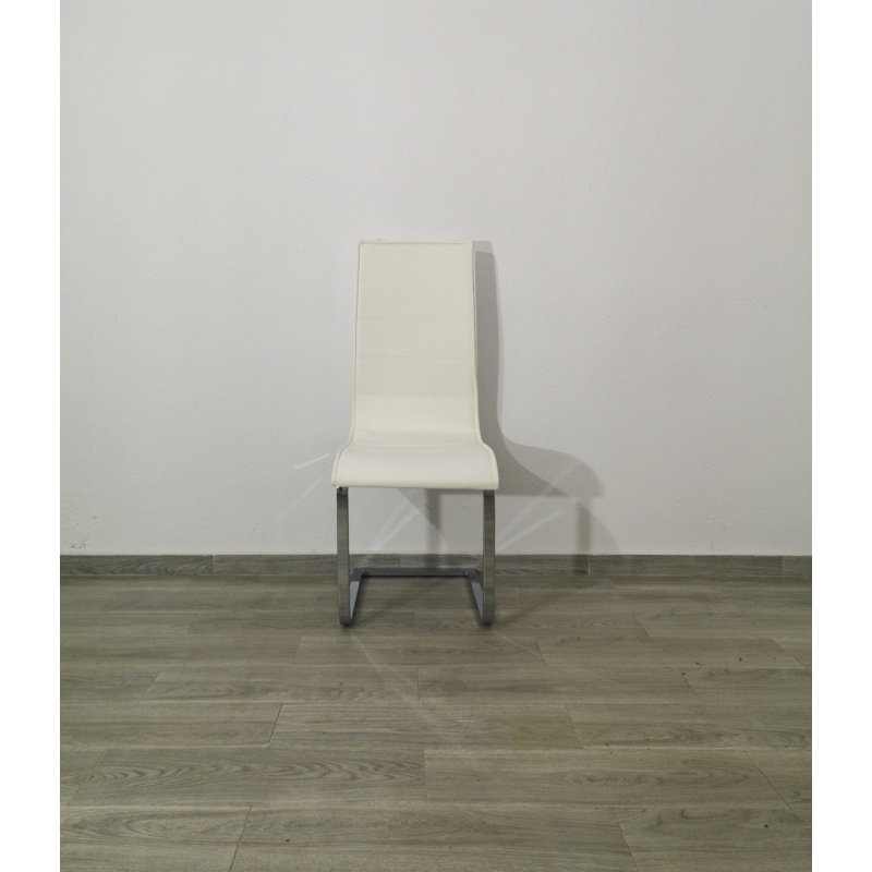 Basham 38.1cm H Upholstered Cantilever Chair, White