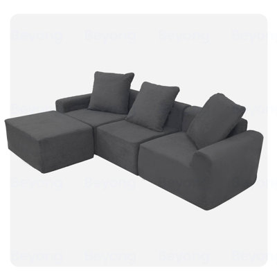 Convertible Modular Sectional Sofa Set with Microfiber Fabric, Perfect for Flexible Seating and Comfortable Lounging