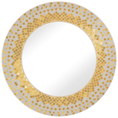 Miroir d’appoint mural mosaïque en verre buddle