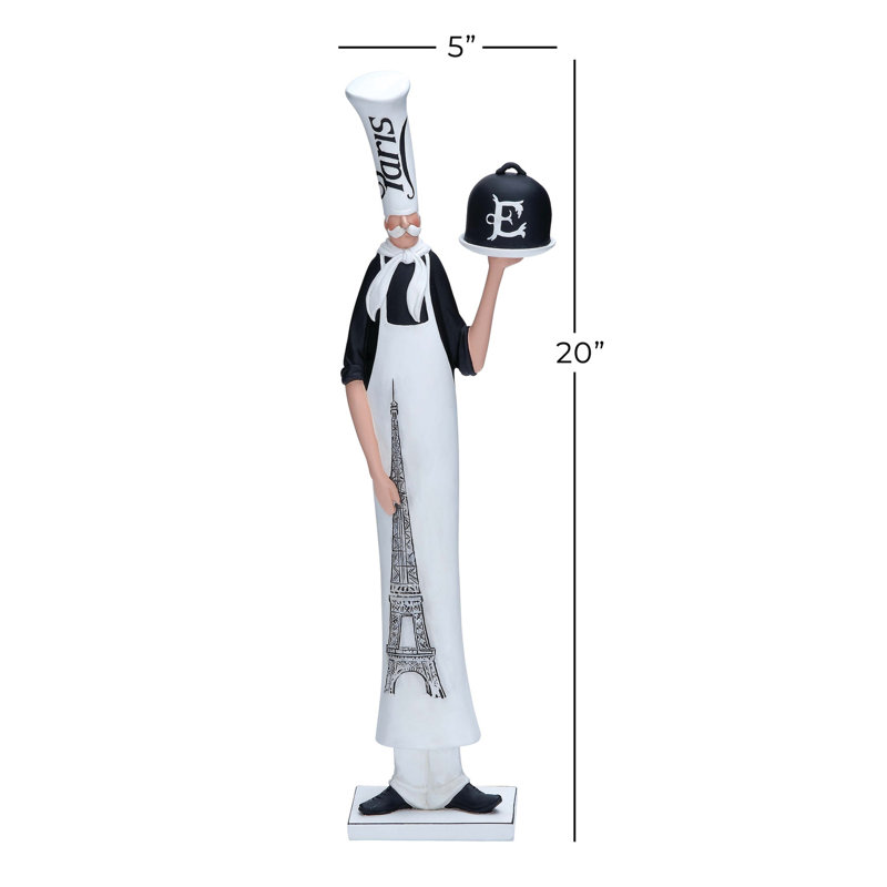 Sculpture polystone chef blanche