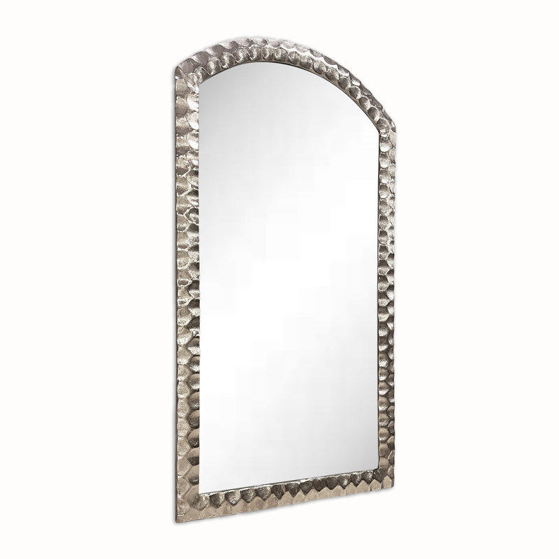  Lunara 22X38 Inch Arched Wall Mirror – Aluminum Casted Mirror Frame In Silver Finish – Sleek Vanity Mirror For Bathroom, Bedroom & Living Room Décor