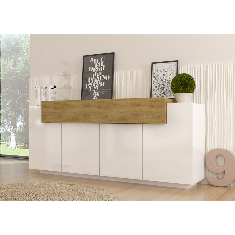 Basinger 200cm Sideboard, White/Oak