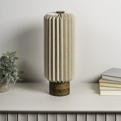Lankford 15.75" Modern Minimalist Paper Pleated Column Accent LED Table Lamp