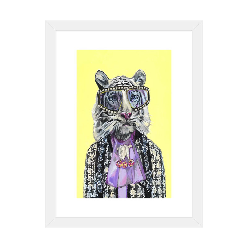 Tigre blanc par Heather Perry - imprimé, Papier encadré blanc, Blanc, H 24 po x l 16 po x P 1 po