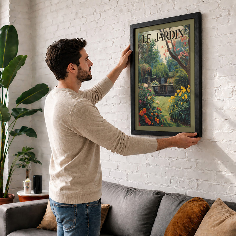 Garden Path At Jardin Vintage - Print, A2 - 59.4 x 42.0 cm, Black