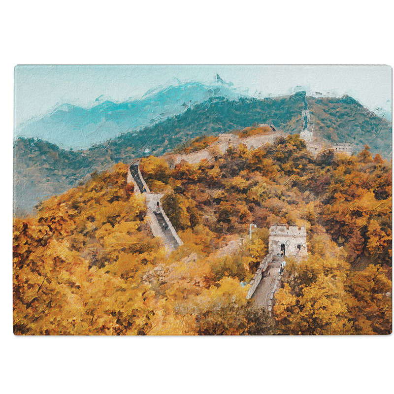 Tempered Glass The Great Wall of China Chopping Board, 28.5 cm W x 20 cm L