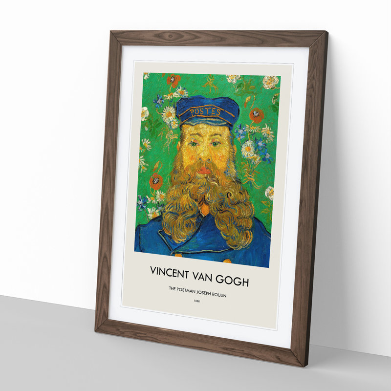 The Postman Joseph Roulin Vol.2 by Vincent Van Gogh - Picture Frame Painting, Walnut Framed, 36cm H x 27cm W x 2cm D