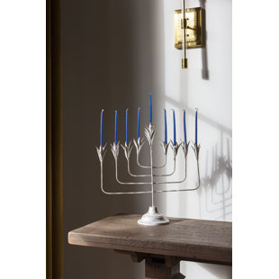 Hanukkah Candle Cups, Brass with a taller shamash