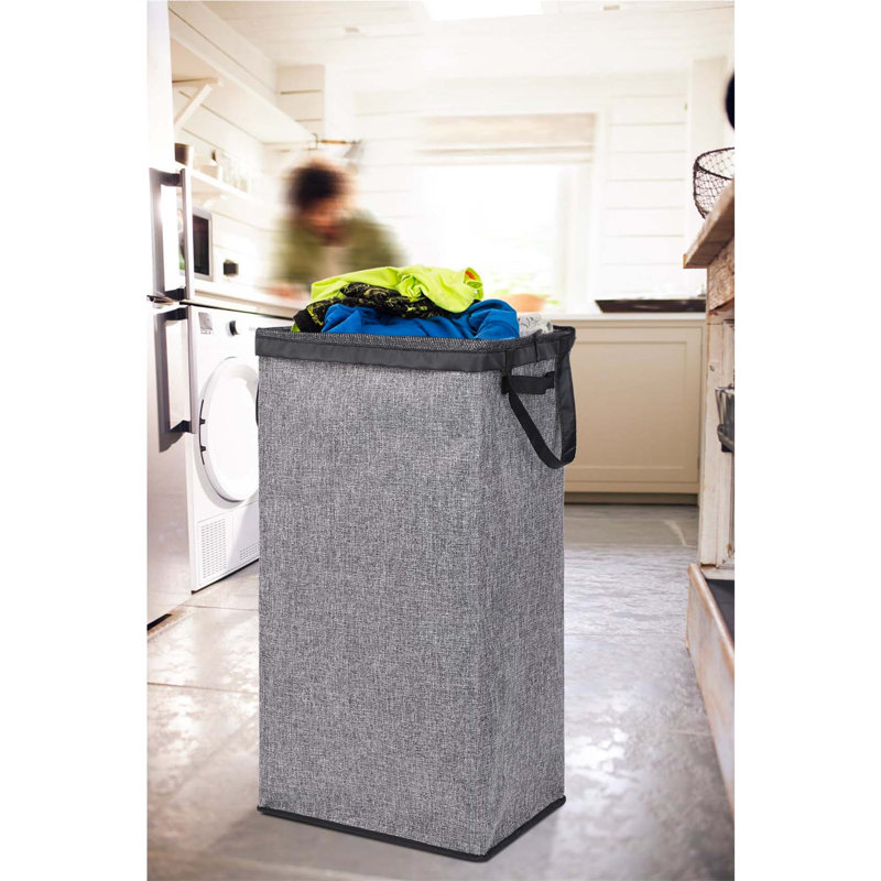Bhargava Fabric Laundry Hamper with Handles, Grey