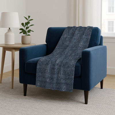 Addison Machine Washable Sherpa ASB788 Floral Throw Blanket