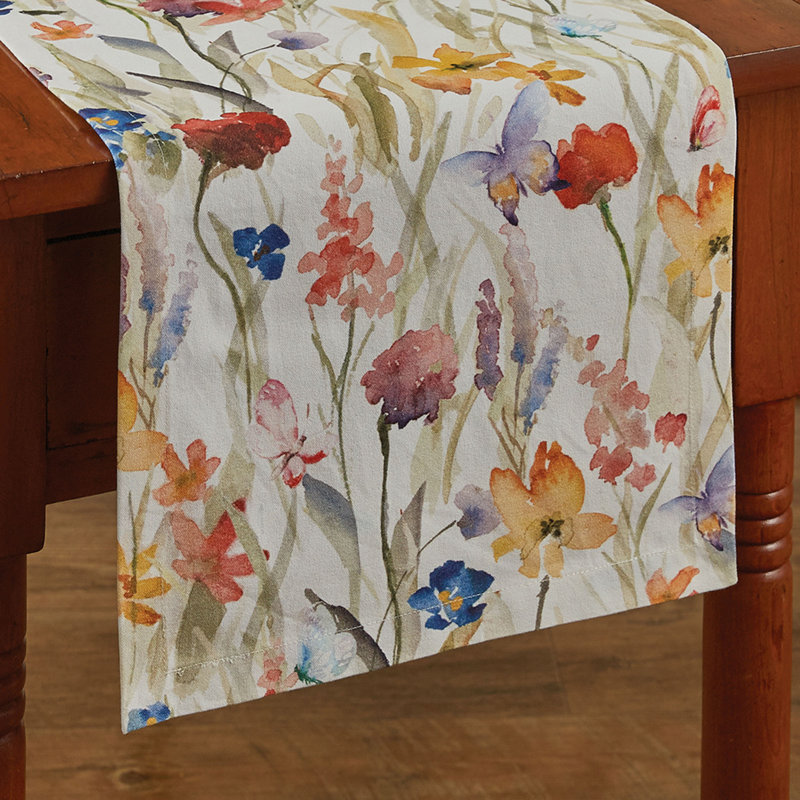 Jenzen Rectangular Floral Table Runner, 36" x 13"