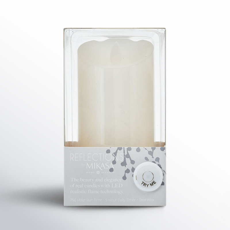 Unscented Realistic-Flame LED Wax Pillar Candles