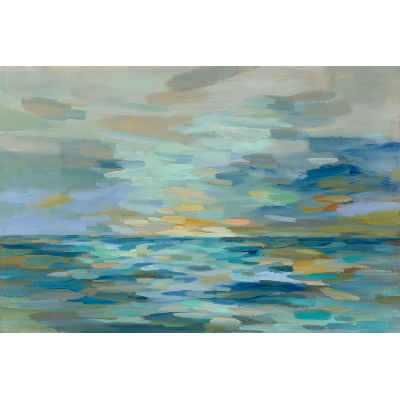 Bleu marine pastel, H 20 po x l 30 po, Non, Cadre photo noyer