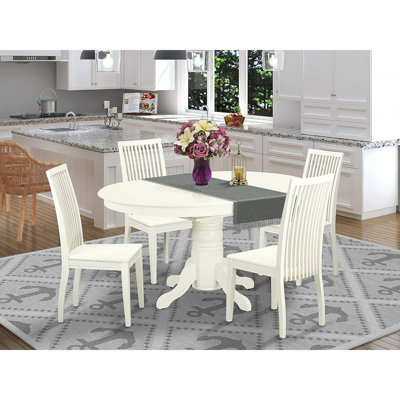 Asenat Extendable Rubberwood Solid Wood Dining Set