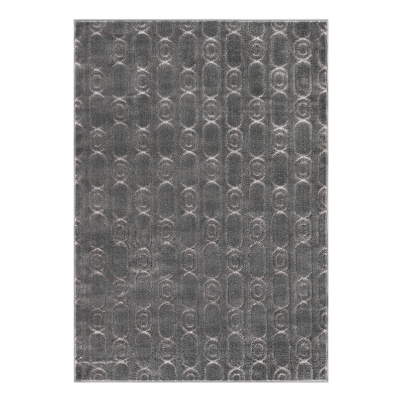 Tapis gris et argent Latitude Run® Colonne Nikica, Rectangle 5 pi 3 po x 7 pi 1 po