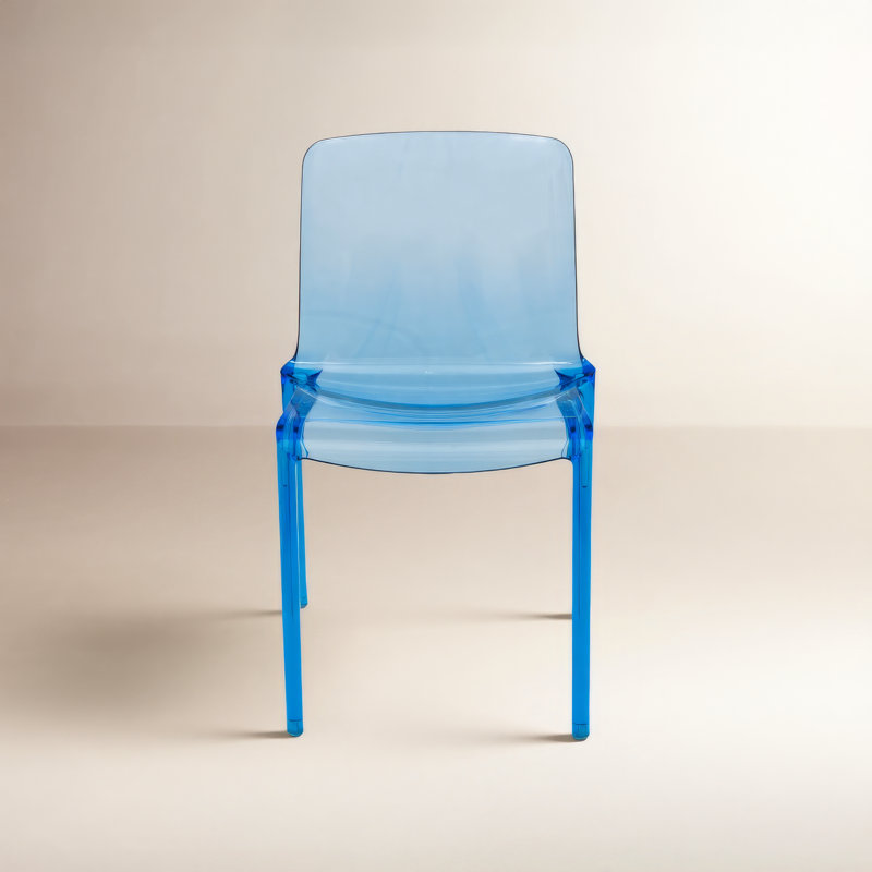 Chaise de salle à manger empilable Lade, Bleu transparent, Individuel