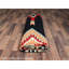 Tapis oriental tissé à la main 8 pi 4 po x 10 pi 3 po noir minuit tissé à la main, motif géométrique South American Indian Southwest