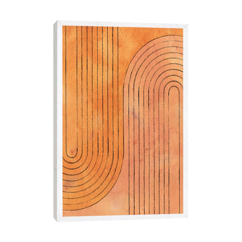 Burnt Orange Arches - Painting on Canvas, White Framed, 66.04cm H x 45.72cm W x 3.81cm D