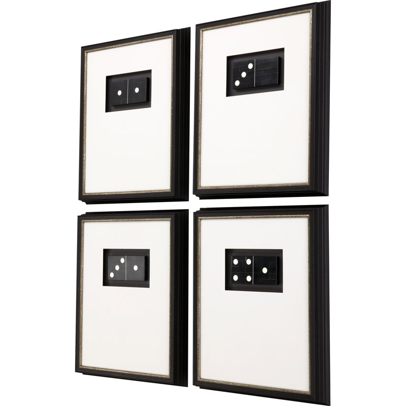 Dominoes - Ensemble de 4 impressions sur toile encadrées