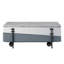 Table basse grise et blanche ultrabrillante avec plateau de rangement réglable