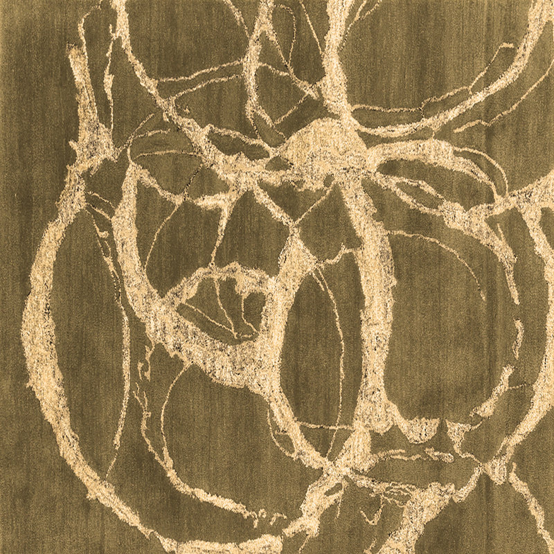 Washable Abstract Indoor Rug, Square 7'
