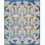 Oushak Hand Knotted Wool Floral Area Rug in Blue-70210882