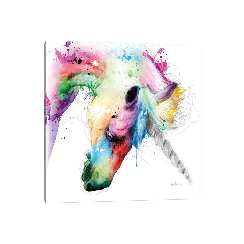 Licorne by Patrice Murciano - Wrapped Canvas Print, 45.72 cm H x 45.72 cm W x 1.91 cm D