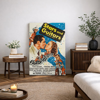 «Classic Western Romance», affiche de film, photos de guitare et d'étoiles