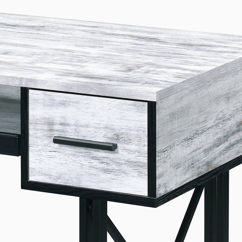 Bureau d'ordinateur avec plateau à clavier, Noir/gris
