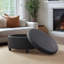 Duanys Faux Leather Upholstered Round Storage Ottoman-2042083376