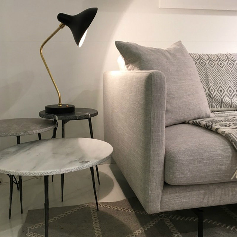 Table de bout haute Kaii, H 18 po x l 13 po x P 13 po, Marbre gris