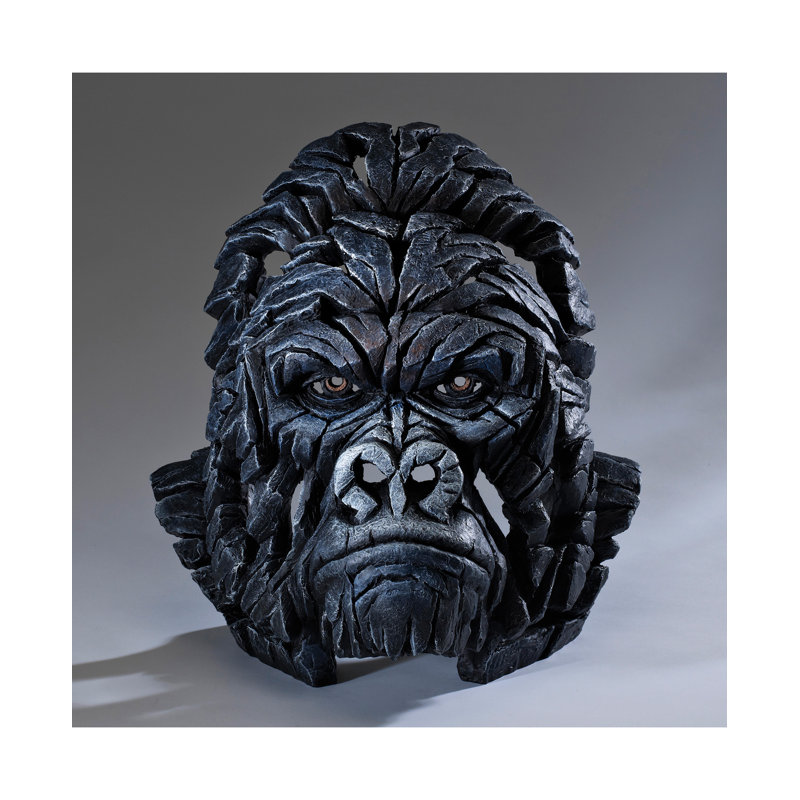 Sculpture de bordures buste de gorille 15 po