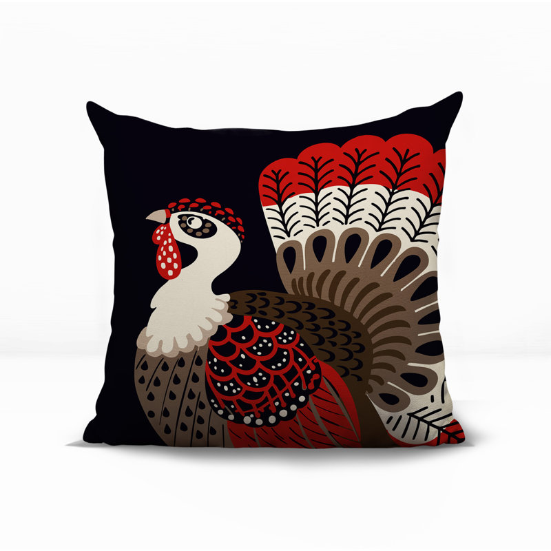 Oreiller carré réversible intérieur / extérieur Adini, Carré 17 po, Rouge