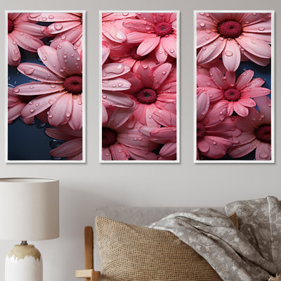 Pink Daisy Bloom Harmony II - Daisies Canvas Art Set
