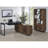 Rodger Walnut 3-Shelf Cabinet Bookcase