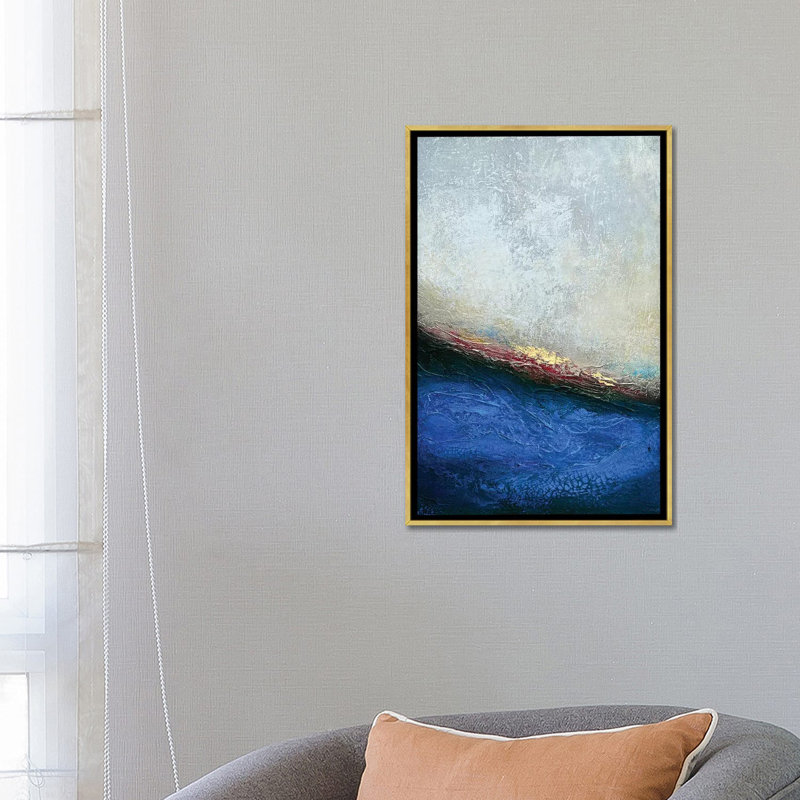 «Slate Wave» par Spell rebond Fine Art - impression, Toile encadrée d'or, H 26 po x l 18 po x 1,5 po, Pas de tapis
