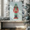 «Holiday Nutcracker I», reproduction sur toile dans un cadre en chrome poli