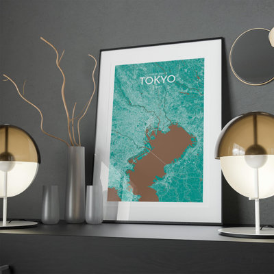 Tokyo City Map in Nature 1 Piece Wall Art